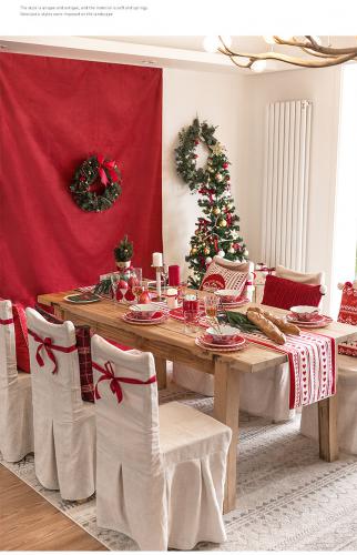 Double heart snowflake Christmas table flag XM1003