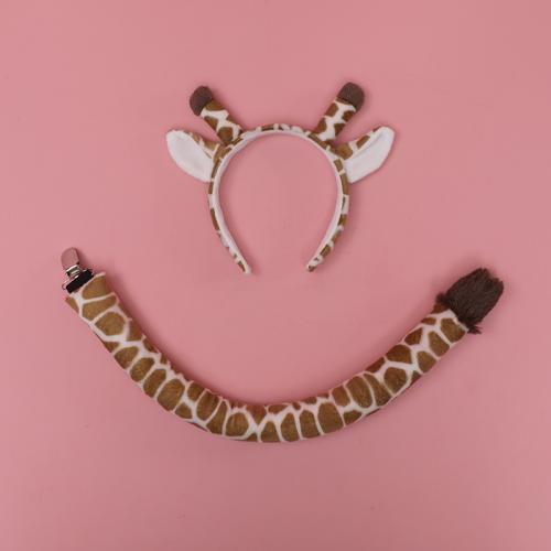HAND MADE PLUSH GIRAFFA EAR HAIR BAND AND TAIL SET AC262 FOR COSPLAY