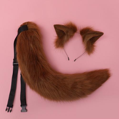 HAND MADE PLUSH FOX EAR HAIR CLIPS AND TAIL SET AC105-AC115 FOR COSPLAY