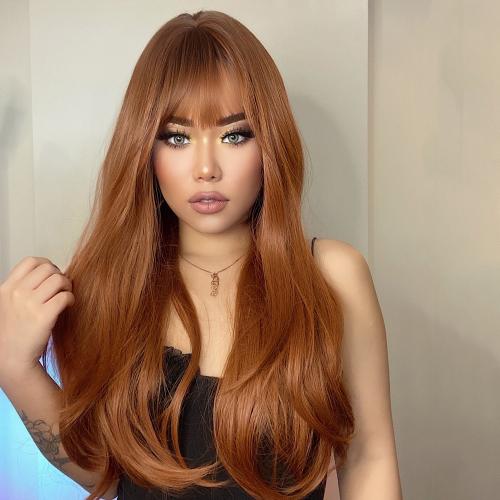 Wigtoday.com, Natural Wave Brown Long Straight Synthetic Wigs for Women with Bangs Heat Resistant Cosplay Hair WG1119 Natural Wave Brown Long Straight Synthetic Wigs for Women with Bangs Heat Resistant Cosplay Hair WG1119