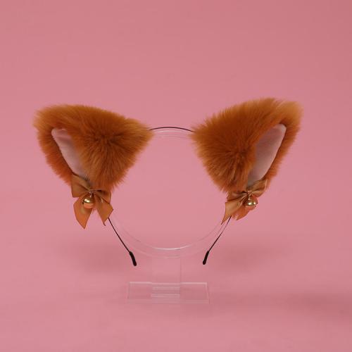 HAND MADE ADORABLE ANIMAL EAR PLUSH HAIR BAND WITH GOLDEN BELL AC015 TO AC030