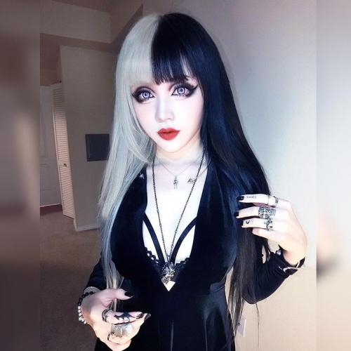 Lolita Gothic Mixed Color Straight Wig WM1079