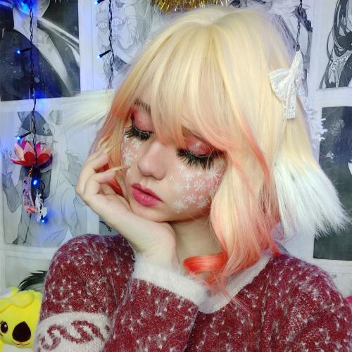 LOLITA HARAJUKU GOLDEN ORANGE AIR BANGS CURLY WIG WM1162