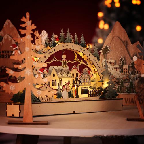 LED Illuminated Christmas Village Shop Window Decoration Creative Christmas Gifts XM1008