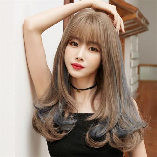 Wigtoday.com, LONG MIXED COLOR AIR BANGS WAVY WIG WM1088 LONG MIXED COLOR AIR BANGS WAVY WIG WM1088