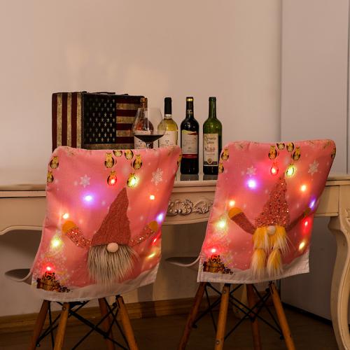 Christmas Decorative Rudolph Pink Chair Back Cover with Light XM1036