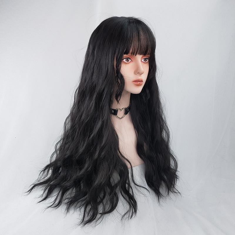 Buy LONG BLACK HIME CUT CURLY WIG WM1132 at a cheaper price on Wigtoday.com