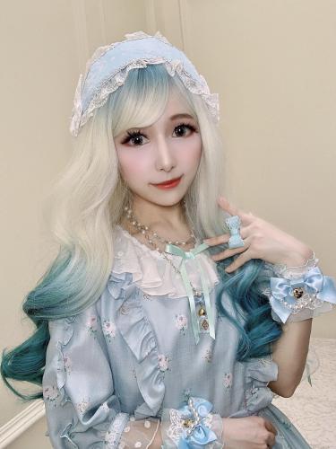 LOLITA HARAJUKUAIR MIXED GREEN BANGS CURLY WIG WM1170