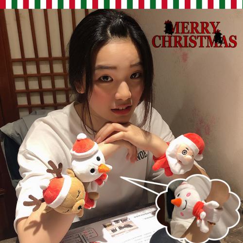 Creative Christmas Gifts Cute Santa Pat Ring Elk Snowman Children Toy Pat Bracelet XM1023