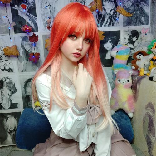 LOLITA HARAJUKU GRAIDENT ORANGE AIR BANGS STRAIGHT WIG WM1164
