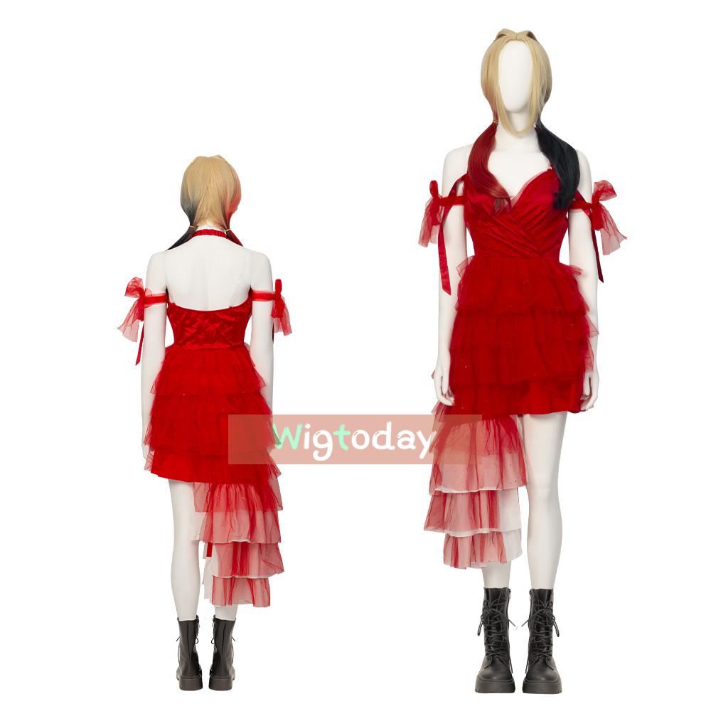 The Suicide Squad Harley Quinn Red Dress Cosplay Costume COS078