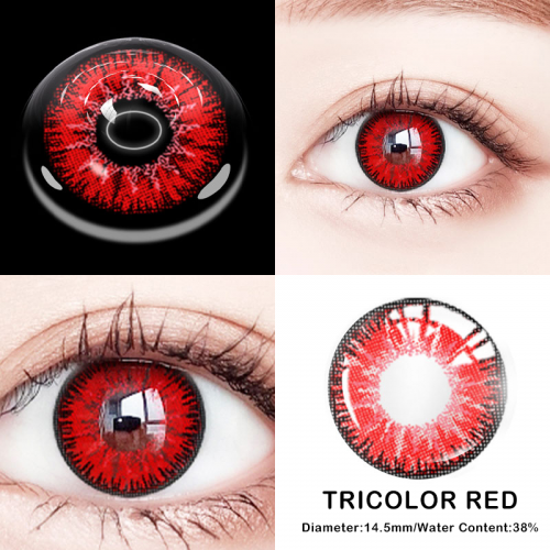 COSPLAY TRICOLOR RED CONTACTS TWO PIECES LEN1010