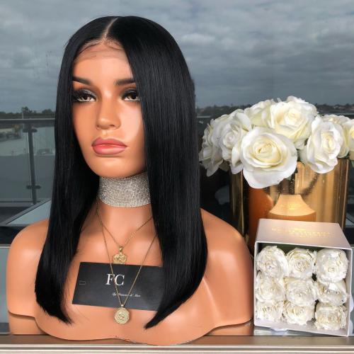 Synthetic Hair 8-26 Inch Straight Wig Front Lace Density 150% WG1020