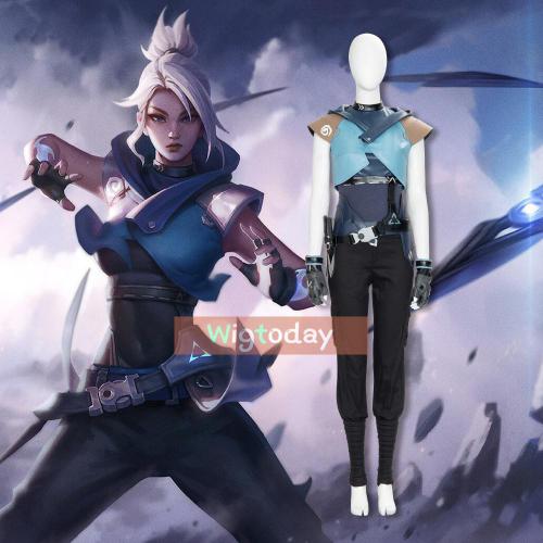 Game Valorant Jett Leather Outfit without Weapon Cosplay Costume COS091