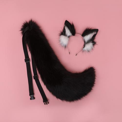 HAND MADE PLUSH WOLF EAR HAIR CLIPS AND TAIL SET FOR COSPLAY AC226-AC229