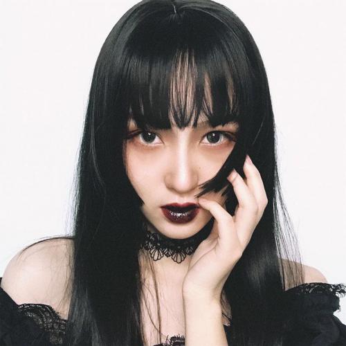 MEDIUM BLACK AIR BANGS HIME CUT WIG WM1140