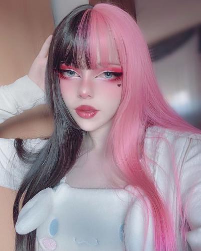 LOLITA BLACK PINK STRAIGHT WIG WM1044