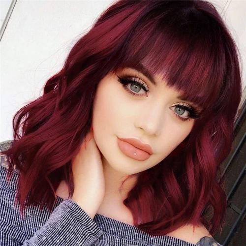 Synthetic Hair Wig  Mid Length Curly With Bangs 14 INCH WG1030