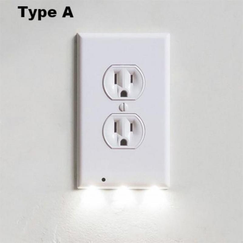 Outlet Wall Plate With LED Night Lights-No Batteries Or Wires [UL FCC CSA certified]