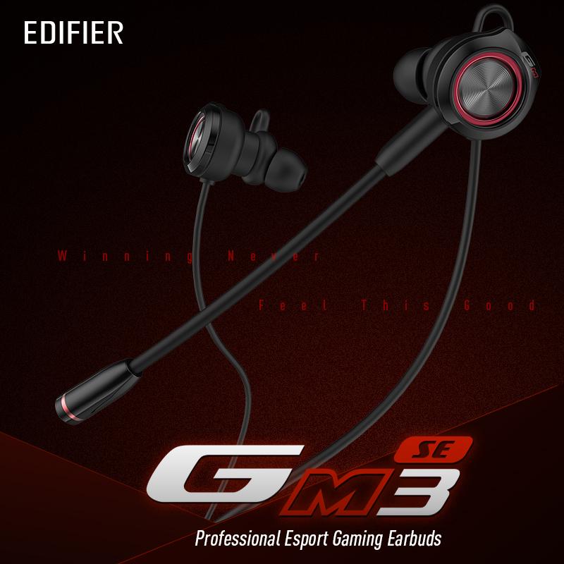 EDIFIER GM3SE gaming headset Dual mics Dual moving coils Precise Acoustic Positioning Arc shaped earwings earphone